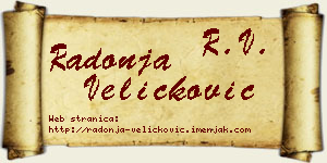 Radonja Veličković vizit kartica